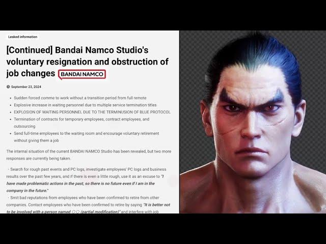 Bandai Namco CANCELS Games and Force Employees to Quit | Tekken 8