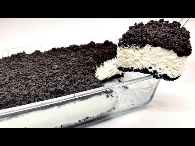 Oreo dessert in 5 minutes! Only 3 ingredients! No baking and no gelatin!