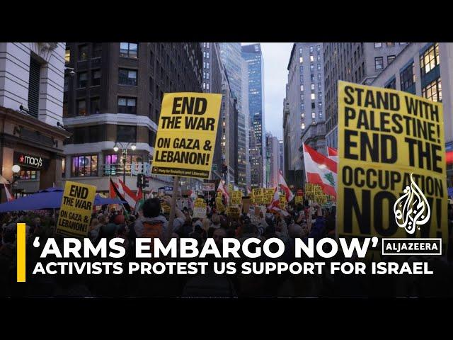 ‘Arms embargo now’: Protests held in US cities against support for Israel