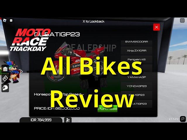 [MOTO TRACKDAY PROJECT ROBLOX] ALL MOTORCYCLE TEST, Full Run And Top Speed (Review)