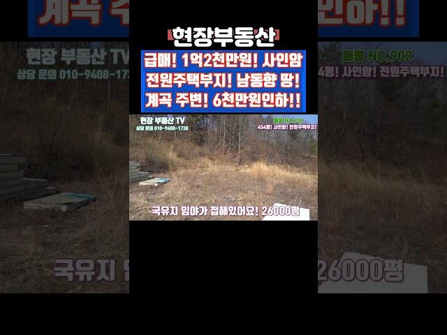 급매 전원주택부지 남향 사인안 계곡 주변 455평 #급매 #부동산 #사인암 #계곡 #전원주택부지 #시골 #단양팔경
