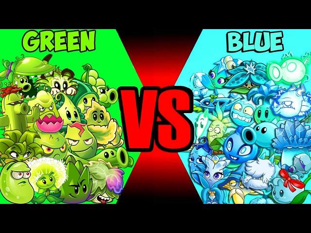 All Plants GREEN vs BLUE Battlez - Who Will Win? - PvZ 2 Team Plant vs Team Plant