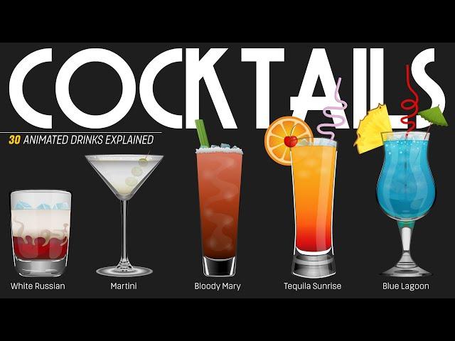 30 Classic Cocktails Explained: A Visual Guide to Iconic Drinks | Animation