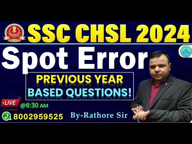 Day 3 English For SSC CGL, CHSL Exams 2024-25 || Comple English For SSC LDC,CHSL By Rathore sir