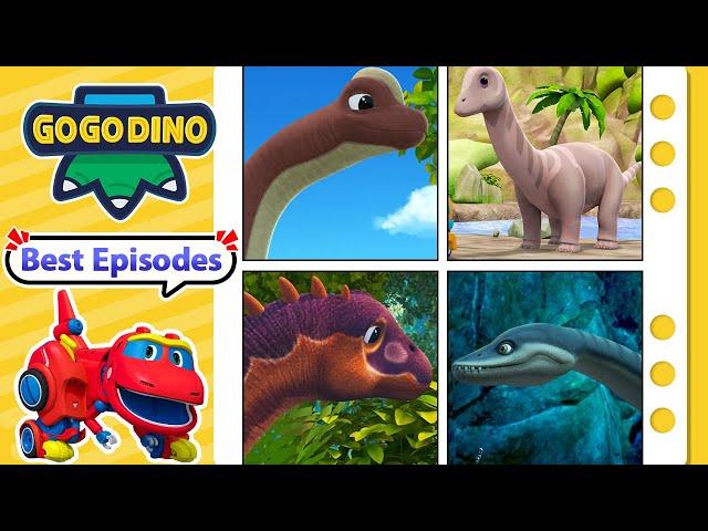 Best Long Neck Dinosaurs, Brachiosaurus, Diplodocus +More! | GOGODINO Best Episodes | Kids Cartoon