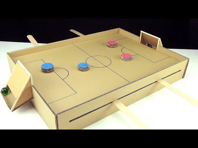 How to make a football/soccer table game with magnets from cardboard