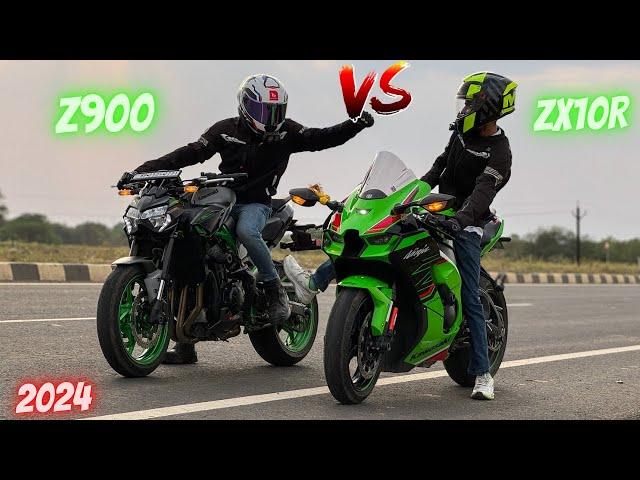 2024 Kawasaki Z900 vs ZX10R Drag Race  | 1st Gear Challenge |