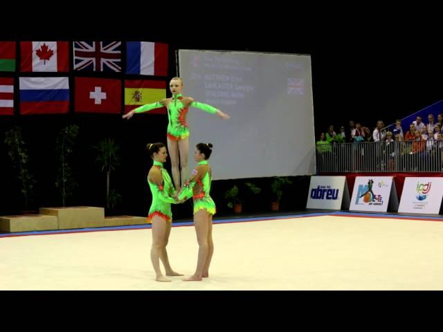 FIG Acro World Cup 2013 Maia - GBR W3 Sen Dynamic - Matthew, Lancaster and Spalding