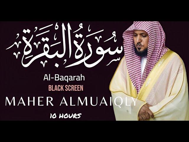 10 Hrs Quran/ Rain Sound/ Surah Al-Baqarah /Black Screen/Reciter Maher Al Muaiqly ماهر المعيقلي