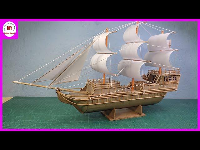 How to make a boat models with cardboard #3 | Sailboat  | Do It Yourself