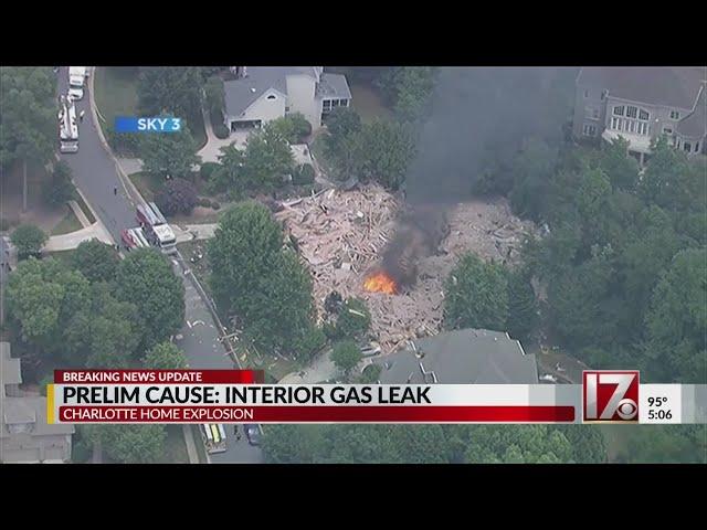 Officials: Charlotte home explosion caused by interior gas leak