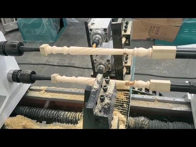 Dual Axis CNC Wood Lathe with Dual Spindles for Wood Turning Plans