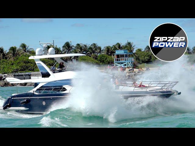 Yachts Run Haulover Waves Gauntlet / ZIPZAPPOWER HAULOVER BOATS