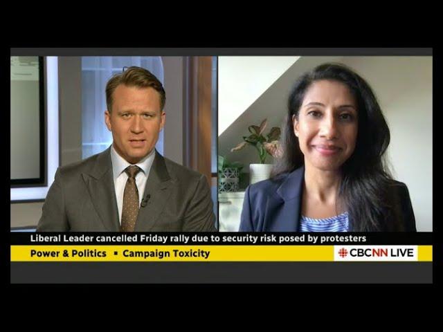 Sabreena Delhon speaks to CBC Power&Politics about SAMbot during the 2021 Federal election campaign