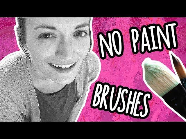 NO PAINT BRUSHES CHALLENGE! // Painting WITHOUT Paint Brushes