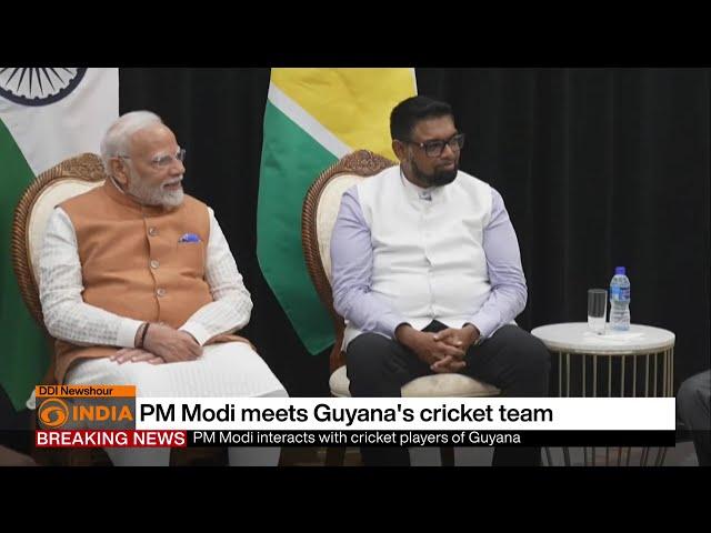 PM Modi meets Guyana’s Cricket team