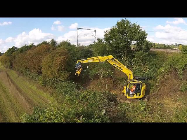 TMK Tree shear clearing railway bank by NCD Equipment Ltd www.ncdequipment.com