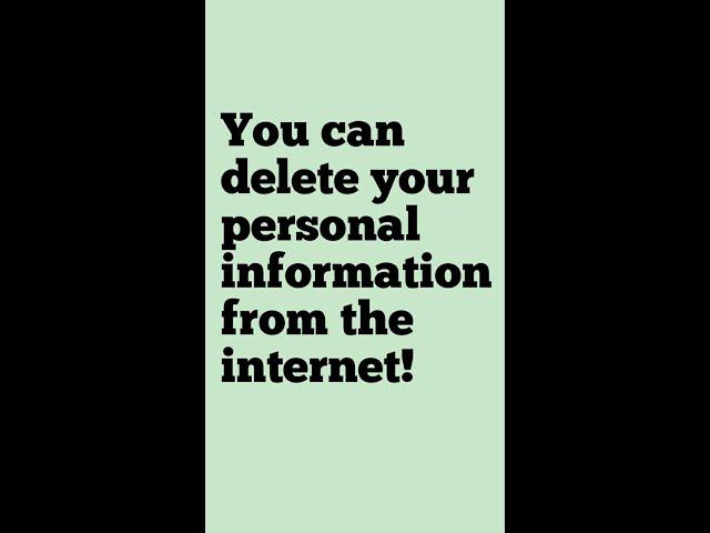 You can delete your personal information from the internet! #shorts