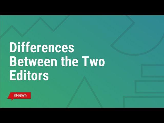 The two editors available on Infogram