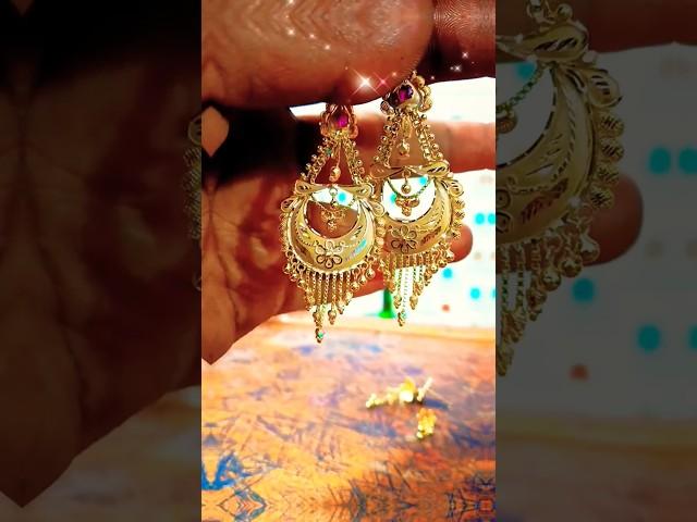 Gold new earrings omnen light weight 5.000mg #earrings#youtube #trending #pijush gold jewellery