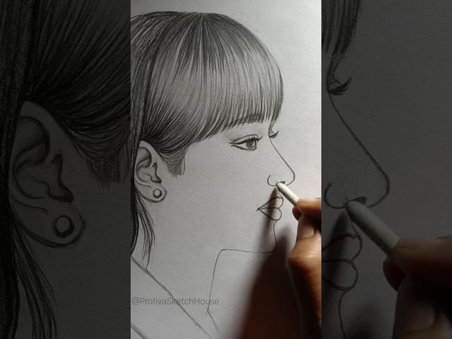 Easy Way to Draw Side Face #art #artist #artwork #draw #easy #anime #illustration #sketch #painting