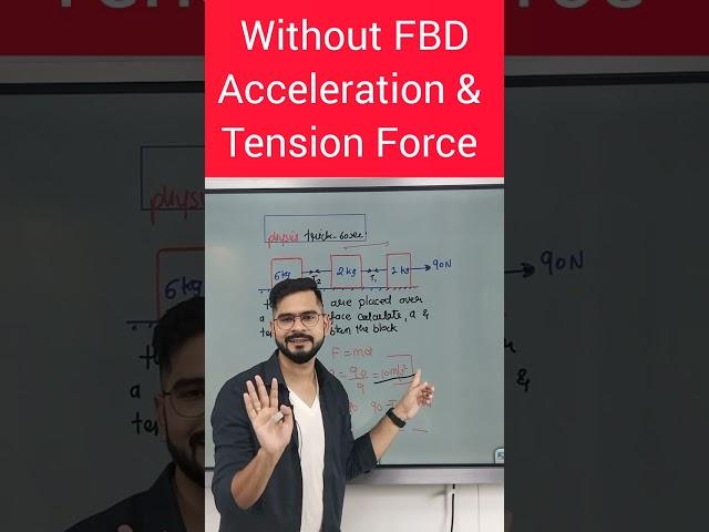 Without FBD Acceleration & Tension Force Trick for JEE/NEET  #shorts #physicstricks #ssp_sir