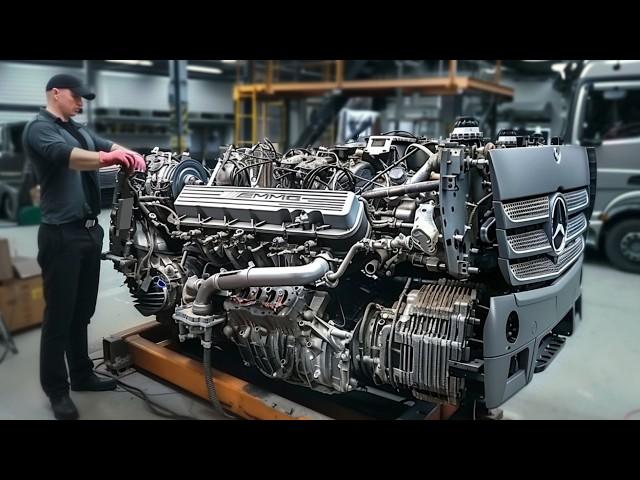 Man Fully Assembles Mercedes TRUCK ENGINE Perfectly | Start to Finish by @trucks_channel_razborgruz