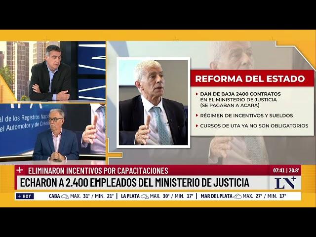 Echaron a 2.400 empleados del Ministerio de Justicia; eliminaron incentivos por capacitaciones