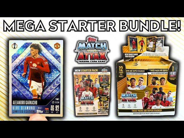 GARNACHO BLUE DIAMOND LIMITED EDITION! | TOPPS MATCH ATTAX 2024/2025 | MEGA STARTER BUNDLE OPENING!