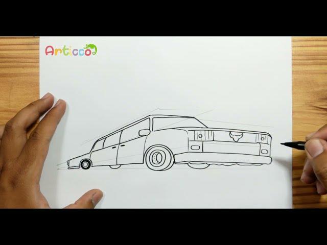 HOW TO DRAW LIMO CAR WITH PERSPECTIVE SKETCH