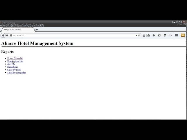 Abacre Hotel Management System: web reports