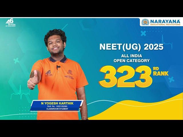 N Yogesh Karthik, AIR 323 | Persistence Wins | NEET 2025