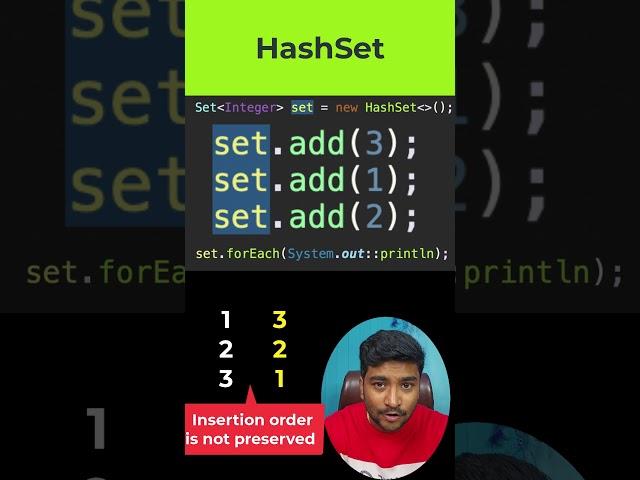 Java Interview Shorts 5 -  HashSet Vs LinkedHashSet Vs TreeSet | Java Collection #javainterview