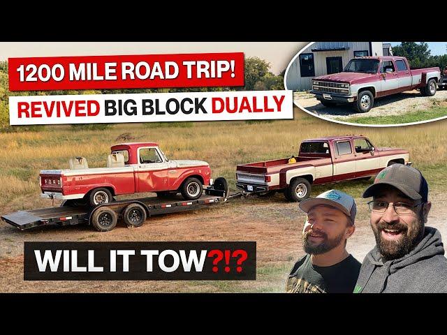 Oklahoma Square Body Dually Road Trip With Puddins Fab Shop! Will It Tow?!? 1200 Miles Big Block!