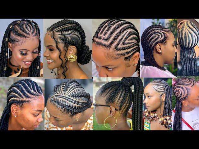 45 Newest Cornrow Braids Hairstyles for Black Women~Elegant & Stylish Ghana Braids Cornrow Hairstyle