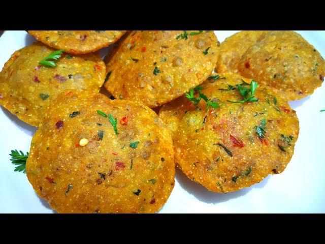 SPICY Masala Puri चाय के साथ खाने को बनाऐ आटे की मसालेदार पुरी का नाश्ता |Schezwan pudiya