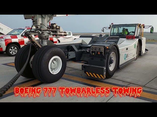 BOEING-777 AIRCRAFT TOWING USING TOWBARLESS TRACTOR