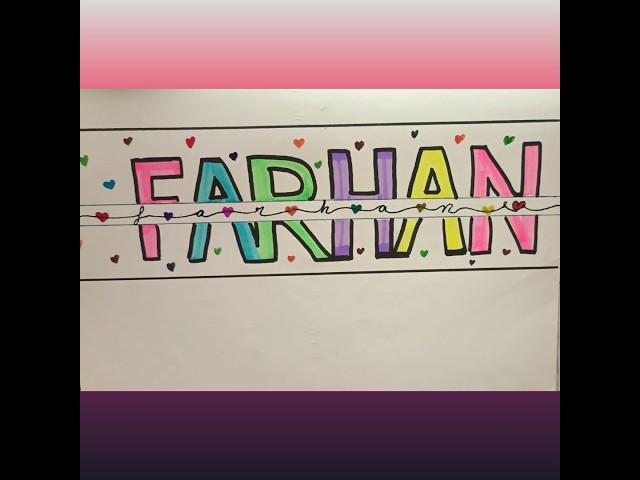 Farhan Name Stylish | Name Design | Learn how to Write unique Names #shortsviral #youtubeshorts