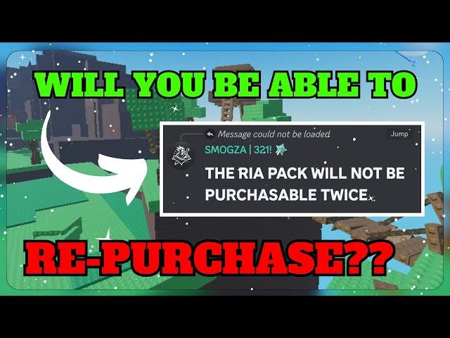 YOU WON'T BE ABLE TO PURCHASE RIA PACK TWICE?! WHAT'S ACTUALLY GONNA HAPPEN | SOL'S RNG