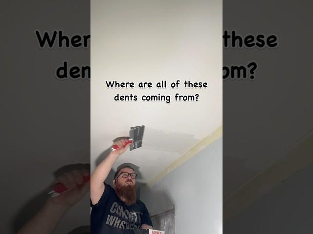 Fixing dents in my ceiling #drywall #homerepair #diy