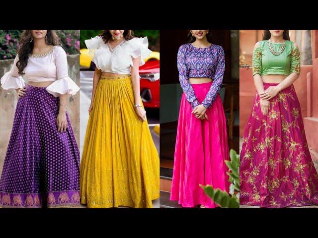 Latest Crop Top Lehenga Designs for Girls 2022 || Simple Crop Top Lehenga Design || New Top Blouse