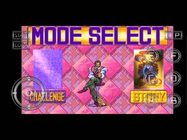Playing jojos game bizarre adventure in android with jojo's theme for backsound