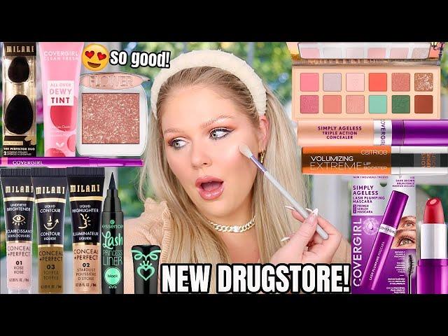 NEW DRUGSTORE MAKEUP TESTED  FULL FACE FIRST IMPRESSIONS *so good* | KELLY STRACK