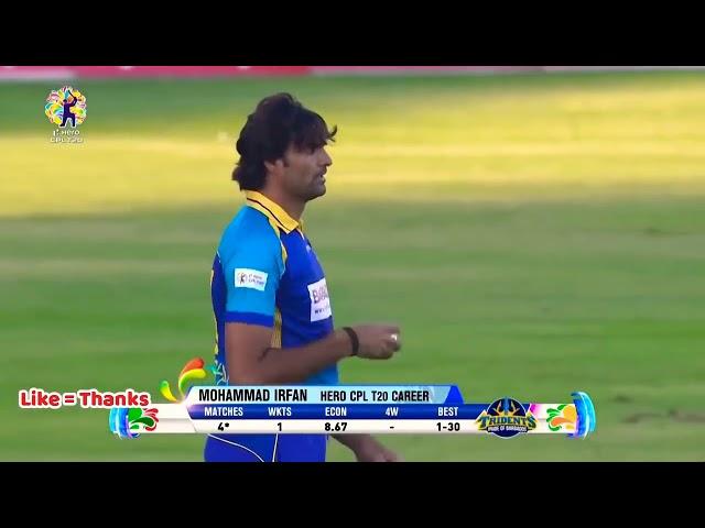 Muhammad irfan in 4 over in 1 score or 2wickets  23 dost ball in de good 4 overs