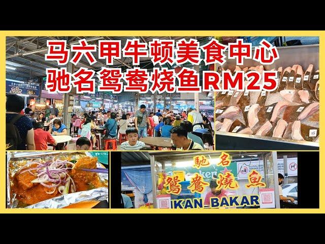 【马六甲道地美食中心-牛顿美食中心 几十个档口 免费停车位】牛顿鸳鸯马六甲烧鱼 新鲜魔鬼鱼任选 各种各样道地美食小吃 Newton Food Court Melaka