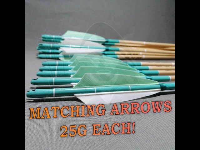 Matched Wooden Archery Arrows Premium Series: 25g Each!