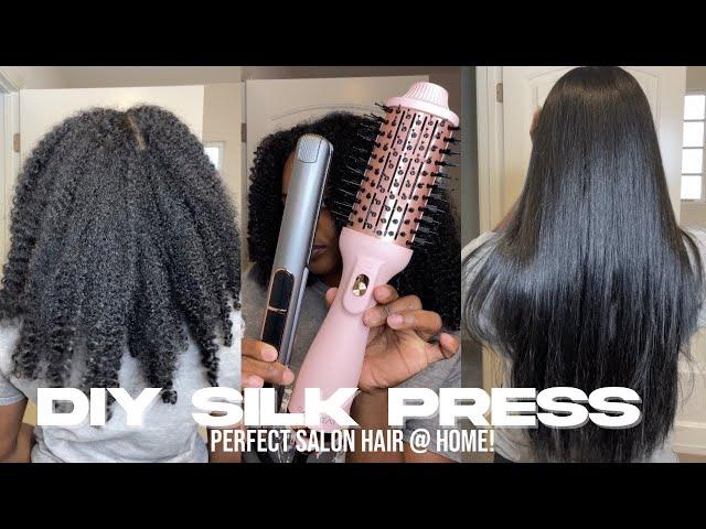 DIY perfect AT HOME "salon" SILK PRESS | product suggestion | NO heat damage