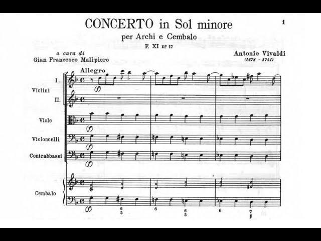 Antonio Vivaldi - Concerto for Strings in G minor RV 156 (Sheet Music Score)