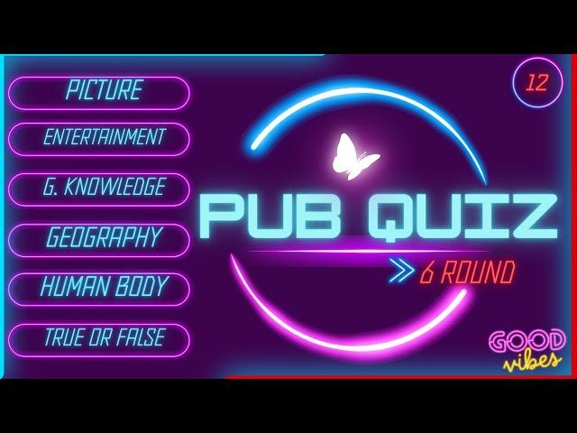 Virtual Pub Quiz Showdown: Test Your Knowledge! Pub Quiz 6 Rounds. No 12