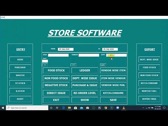 STORE MANAGEMENT SYSTEM IN EXCEL